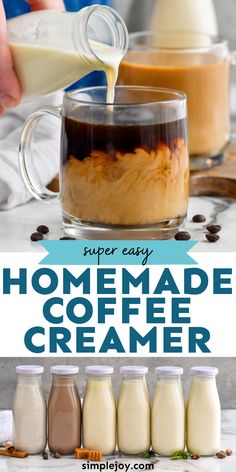 homemade coffee creamer recipe with text overlay