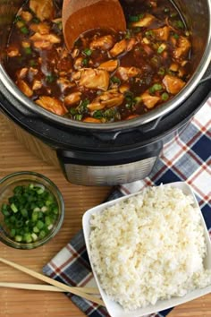 the food is being cooked in the slow cooker and ready to be put into the pot