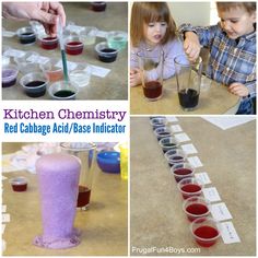 children are doing different activities in the kitchen and making their own liquids for each other