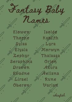 Embark on a journey of whimsy with these 20 enchanting fantasy baby names⭐🐉 Fantasy Names Last Names, Good Fantasy Names, Whimsigoth Names, Fantasy Book Names, Unique Fantasy Names, Fantasy World Names Ideas, Fantasy Land Names, Fantasy World Names, Fantasy Names Feminine