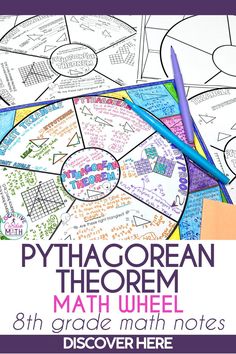 a poster with some writing on it that says, pythagorean therm math