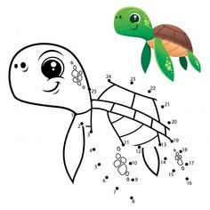 turtle dot to dot game for children