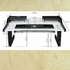 the drawing table is shown with measurements for each side and an additional piece of wood behind it