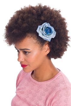 blue rose hair clip Hibiscus Flower Hair Clip, Frangipani Hair Clip, Blue Flower Hair Clip, Adjustable Pink Flower Hair Accessories, Pink Flower Hair Clip, Your Hairstyle, Single Rose, Low Ponytail, Rose Hair