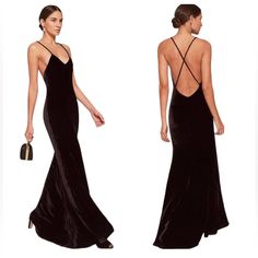 Reposhing This Item I Purchased From @Ninimart. Fits Beautifully On (Would Fit Up To Size 4) - Just Didn't Work For My Intended Event. Would Be Great For A Black Tie Or Formal Wedding Guest Dress. Message Me Or Leave Any Comments Below! Velvet Backless Evening Dress, Evening Velvet Backless Dress, Elegant Backless Velvet Dress, Formal Backless Velvet Dress, Chic Velvet Maxi Dress For Evening, Citron Dress, White Linen Maxi Dress, Miranda Dress, Black Velvet Gown