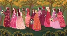 an image of a painting of women in dresses