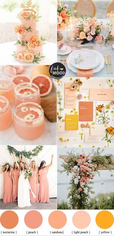 peach and yellow wedding color scheme