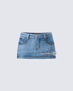 Loria Blue Denim Micro Mini Skirt Attitude Walk, Denim Micro Mini Skirt, Cute Online Clothing Stores, Stylist Outfit, Future Of Fashion, The Baddest, Welcome To The Future, Micro Skirt, Micro Mini Skirt