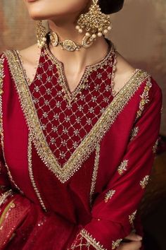 Trendy Outfits Indian, Zari Embroidery, Pakistani Fancy Dresses, Dress Neck Designs, Dress Design Patterns, Sleeves Designs For Dresses, Simple Pakistani Dresses, Beautiful Dress Designs