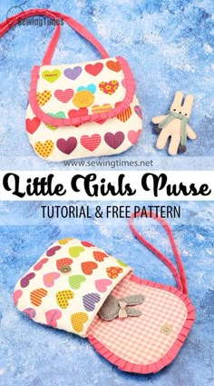 Kids Purse Diy, Diy Purse For Toddler, Cross Body Bag Pattern Free, Quilted Purse Patterns, Childrens Purses, Unique Sewing Patterns, Cross Body Bag Pattern