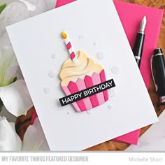 a birthday card with a cupcake on it