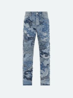 PATCHWORK CAMO STRAIGHT JEAN - Perfect Indigo – AMIRI Versace Pants, Givenchy Jacket, Versace Jacket, Off White Jacket, Burberry T Shirt, Versace T Shirt, Versace Sweatshirt, Boy Aesthetic, Shorts Sweatpants