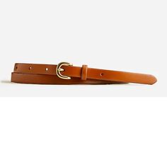 J.Crew Skinny Italian Leather Belt Size Xs(26”-32”) And Size L(34”-40”) Chic Fitted Brown Belt, Womens Brown Leather Belt, Brown Leather Belt For Semi-formal Occasions, Brown Fitted Leather Belt, Womens Dark Brown Belt, Brown Belt, Gold Orange, Orange Gold, Belt Size