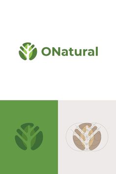 the logo for onatural is designed to look like a tree with leaves in it