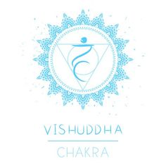 the logo for vishudha chakra, which is made up of blue and white