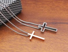 "🌹 Couples Cross Necklace ABOUT THIS ITEM------free gift wrapped when you mark as a gift on your order. **Pendant size: Small 1\" * 9/16\" , Big 1(1/16)\" * 5/8\" Thickness 5mm **Chain size: Silver 2mm ,Black 2mm, depends on the pendant size ,the chain size will be different . **Material :Silver plated ,Rose gold ,stainless steel These couple pendants are small sizes, please make sure it is the right size for you before you place order! If you would like to check out bigger sizes necklaces plea Matching Cross Necklaces For Couples, Matching Cross Necklaces, Matching Chains For Couples, Couple Chains Necklaces, Matching Couple Necklaces, His And Hers Necklaces, Vows Quotes, Couples Necklaces, Matching Necklaces For Couples