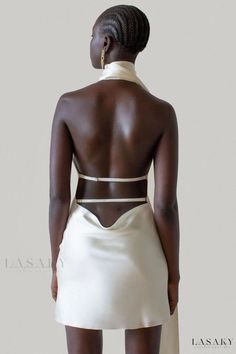 Lasaky - Seductive Backless Halter-neck Dress with Body-hugging Fit