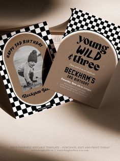 a birthday card with a photo of a young boy