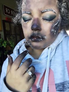 Burned Makeup, Winter Inspired Makeup, Frostbite Halloween Costume, Wound Halloween Makeup, Burns Makeup, Wounds Makeup, Gory Makeup