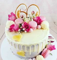 60. Geburtstag, Torte, Geburtstagstorte Macarons, Vanilla, Birthday Cake, Birthday, Quick Saves