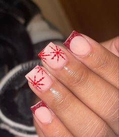 Xs Christmas Nails, Cute Nails Acrylic Short Christmas, Cute Short Acrylic Nails For Christmas, Christmas Design Short Nails, Cute Natural Christmas Nails, Short Acrylic Nails Christmas Designs, Nails For 8 Yrs Old Christmas, Cute Short Simple Christmas Nails, Short Acrylic Nails Coffin Christmas