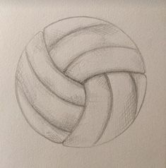 a pencil drawing of a volleyball ball