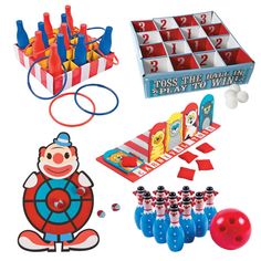 an assortment of toys and games to play with