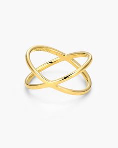 Introducing the Women's X Ring in gold. Its delicate yet distinctive design mimics two intersecting bands, creating an effortlessly chic aesthetic that pairs beautifully with any outfit, making it a versatile staple in your jewelry collection. X Ring, Crossover Ring, Chic Aesthetic, Solid Gold Chains, Outfit Making, Silver Shop, Men's Rings, Pendant Bracelet, Chain Pendants