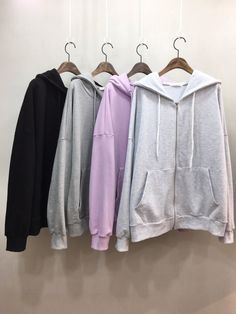 "Women's sweat cotton full zipup hoodie loose fit for SS seasons Size One size, good for US size 4-12 Length 66cm /26\" Chest width 60cm /23.5\" Fabric and Care Cotton 100% Machine washable and tumble dry Made in S Korea" Quilted Pants, Zipup Hoodie, Cozy Pants, Womens Hoodies, Easy Trendy Outfits, White Coat, Hoodie Outfit, Blue Sweatshirt, Zip Up Hoodies