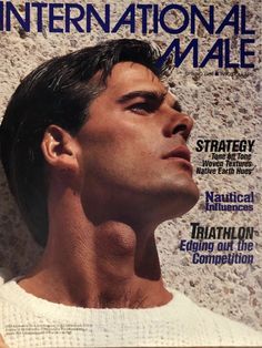 the cover of international male magazine showing a man's face