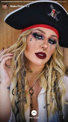 Estudiantina Halloween Make-up Looks, Pirate Halloween Costumes, Cool Halloween Makeup, Diy Kostüm, Halloween Costumes Friends