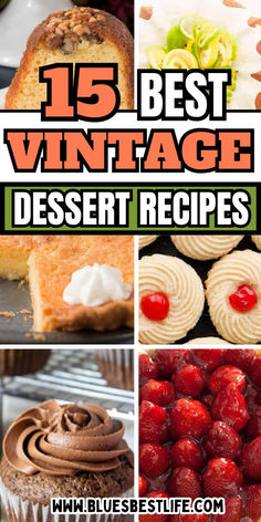 A collection of vintage dessert recipes. Vintage Dessert Recipes, Old Fashioned Desserts, Nostalgic Recipes, Best Potluck Dishes, 1960s Food, Simple Dessert Recipes, Vintage Desserts, Historical Recipes, Retro Desserts