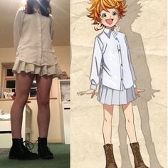 Kos, Last Minute Anime Costumes, Emma Promised Neverland Cosplay, Tpn Outfits, Cute Halloween Costumes Anime, Promise Neverland Cosplay, Anime Costume Ideas Halloween, Anime Cosplay Outfits Easy, Fantasia Halloween Anime