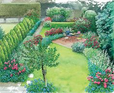 an artist's rendering of a garden