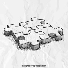 a piece of puzzle on crumpled paper