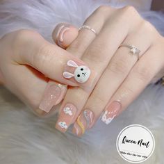 Nail Han Quoc, Nail Cute, Nail 2023, Quick Nail Art, Bunny Nails, Gel Nail Art Designs