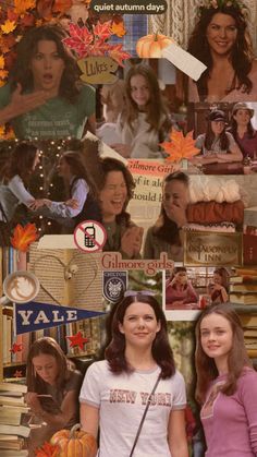 it’s almost their season !! 🍁🎃☕️📚 #gilmoregirls #fall #fallaesthetic #fallfashion #autumn #autumnaesthetic #moodboard #aesthetic #wallpaper #rorygilmore #lorelaigilmore #starshollow #leaves #coffee Rory Gilmore Color Palette, Gilmore Girls Fall Aesthetic Wallpaper, Gilmore Girls Color Palette, Gilmore Girls Background, Phone Wallpaper Aesthetic Vintage, Gilmore Girls Aesthetic Wallpaper, Gilmore Girl Aesthetic, Rory Gilmore Wallpaper, Fall Aesthetic Gilmore