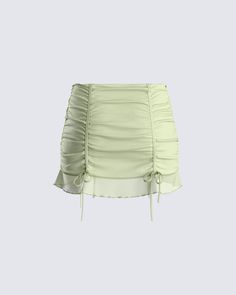 Add some playful charm to your closet 😏 This earthy, olive mesh ruched mini skirt is crafted with a mid-rise silhouette and two drawstrings on the front and back for a flattering and adjustable fit 💚 Ruched Outfit, Mini Green Skirt, Shein Clothes, White Corset Dress, Ruched Mini Skirt, Drawstring Skirt, Green Mini Skirt, Fitted Maxi Dress, White Corset