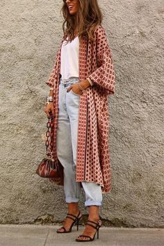 Vetement Hippie Chic, Look Boho Chic, Kimono Outfit, Mode Kimono, Mode Boho, Mode Casual, Sleeve Cardigan