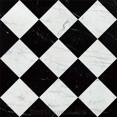 a black and white checkerboard pattern is shown in this tile flooring design