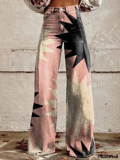 Olivia Mark - Casual Lightweight Wide Leg Pants with Denim-Inspired Design Pant Trousers Women, Looks Country, Casual Wide Leg Pants, Pink Lady, Fall Fits, Festival Looks, Pantalon Large, Loose Pants, Halsey