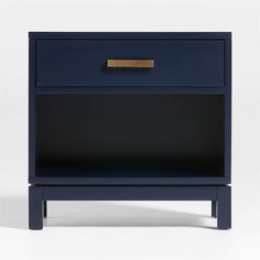 an image of a blue nightstand with gold handles