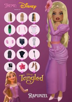 the tangled rapunzel barbie doll is shown in this advertisement for disney's new movie