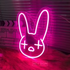 Custom Rabbit Logo Neon Sign LED Bunny Wall Decor For Home Bedroom Bar Christmas Wedding Birthday Vibrant Office, Space Rabbit, Bunny Wall Decor, Birthday Party Background, Memorable Wedding, Personalized Neon Signs