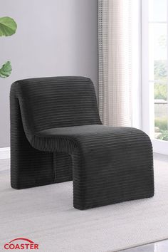 Introduce a sculptural component to your compelling seating group with this modern accent chair. Neutral upholstery has a ribbed look, creating impeccable texture and depth. The chair is structured with metal and plywood for durability, covered in foam for excellent cushioning that promotes comfort. Use the store locator to find where Coaster products are sold near you. Armless Accent Chair, Accent Chair Bedroom, Room Divider Walls, Kids Mattress, Bedroom Accent, Bar Stool Chairs, Kids Bedroom Sets, Modern Accent Chair, Home Theater Seating