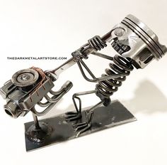 a small metal object that looks like a car engine