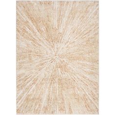 a beige and white rug with an abstract design on the bottom, it is very soft