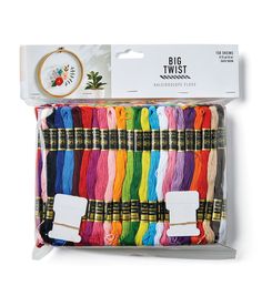 the box contains many different colors of thread