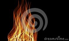 fire flames in the dark on a black background stock photo - image 349784