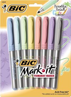 four different colored markers are in front of each other, with the words blc mark it